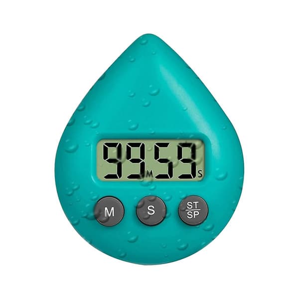 Stille, batteridrevet dusjtimer uten tikkelyd, vanntett digital timer, liten og søt timer G