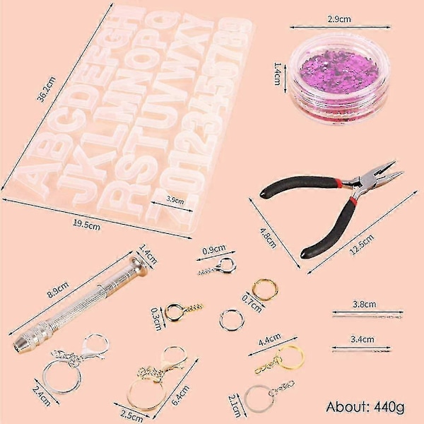 Introduktion till Smyckestillverkning Resin Form Kit DIY Alfabet Resin Silikon