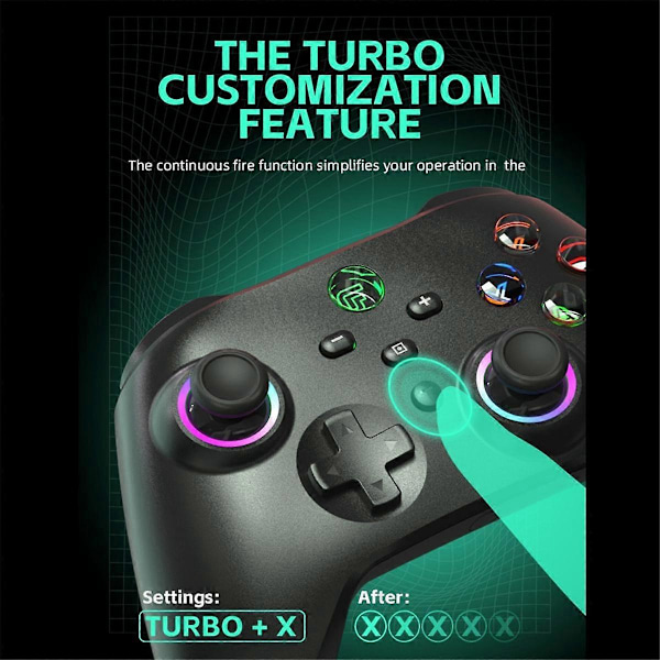 Trådlös spelkonsol med programmerbar Turbo-funktion Hall Trigger /LITE/PC/Android-konsol