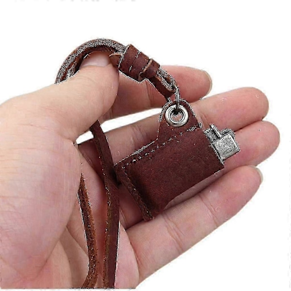 2 st Justerbara Unisex Retro Tändare Design Hänge Ko-Läder Halsband Smycken Present