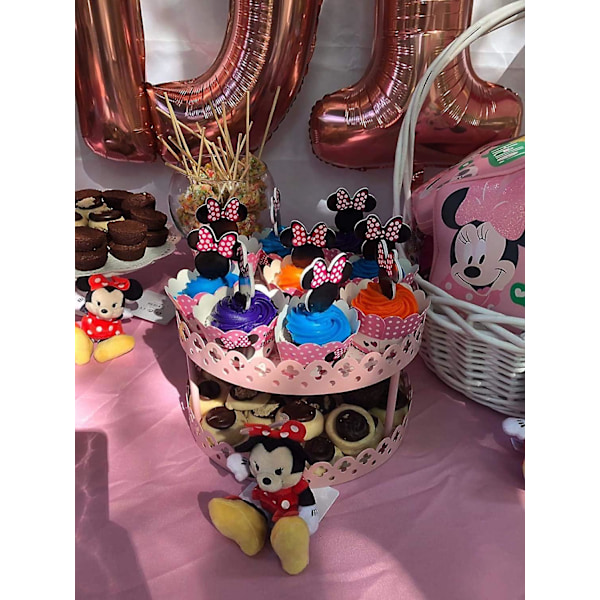 Mickey Minnie Cupcake Toppers och Omslag Födelsedagstårta Dekorationer För Söt Temafest Baby Shower Tillbehör och Favörer