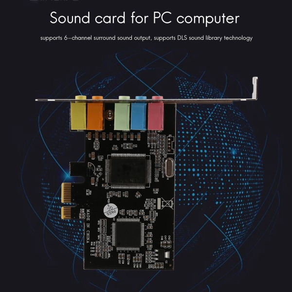 Pcie-äänikortti Pci-e X1 Cmi8738 -siru 32/64-bittinen äänikortti stereo 5.1-kanavainen pöytäkoneen sisäänrakennettu ääni