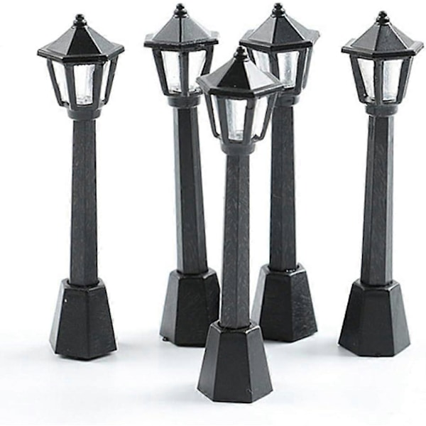 5 stk. Mini Gadelampe Model Lampe Stolpe Lys Udendørs Sti Lanterne Stolpe Juledukke