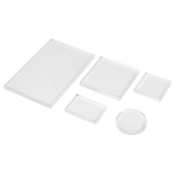 5-pack Klart Stämpel Akrylblock Set För Transparent Akryl Stämpeldyna DIY Scrapbooking Klart Akryl
