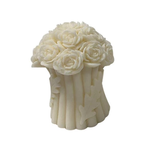 Rose Buket-form Håndlavet Sæbe Lysform Silikoneform Til Resin Lys Banmo