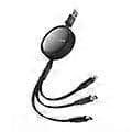 McDodo Spiral 3-i-1 kabel, USB-C/Lightning/MicroUSB, svart svart