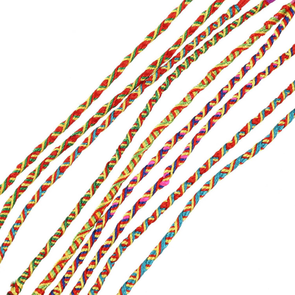 18 stk armbånd brasiliansk trådfletning håndlavet etnisk flerfarvet 4