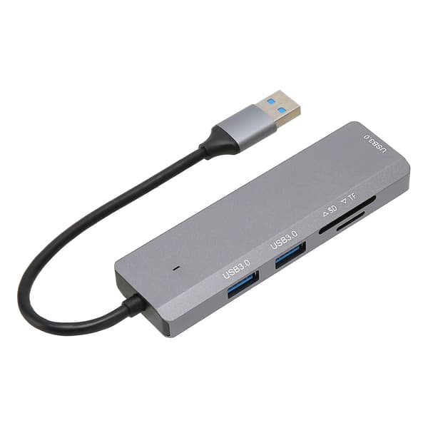 USB Hub 5Gbps 3 USB3.0 Porter Lagring og Minnekortleser Rask Varmeavledning Aluminiumlegering USB Splitter for PC