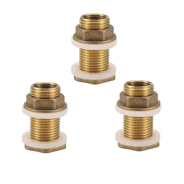 Solid messing skottkobling, 3 sett 3/8 tommer hun 1/2 tommer hann solid messing vanntankkobling