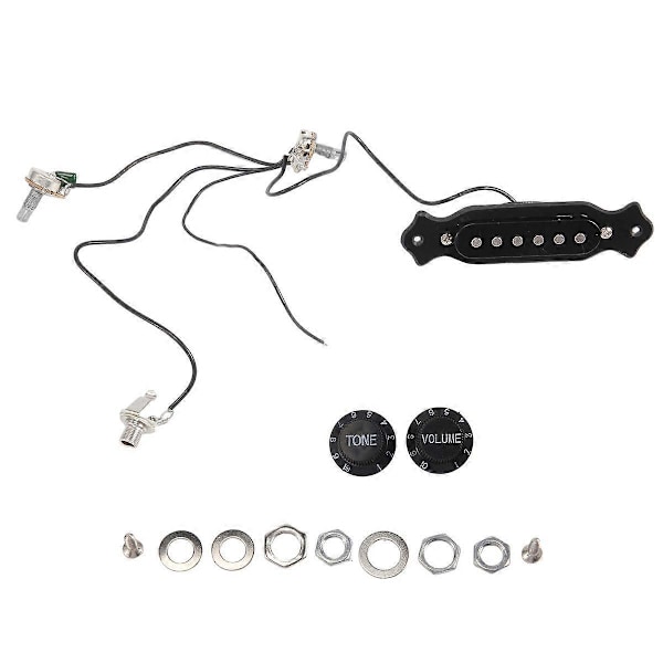 Magnetisk akustisk pickup til guitar Sort