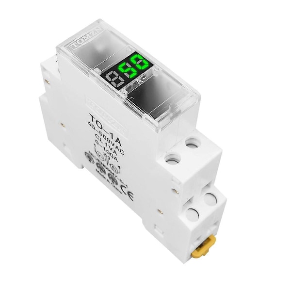 DIN-skena Enfas Amperemeter AC 40-500V Mini Modulär Amperemätare Indikator LED Digital Display, Ej Transparent