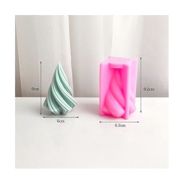 Roterende Keglelysform Bølge Stribet Aromaterapi Lys Silikonform DIY Buet Kolonne Plast