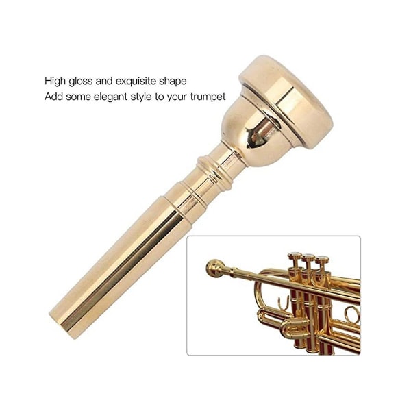 Metall trompet munnstykke, trompet munnstykke, slitesterk messing profesjonelt horninstrument tilbehør