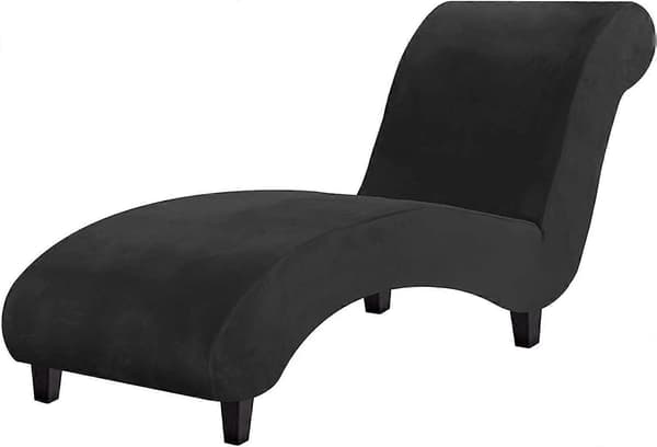 Velour Loungesofa Høj Stretch Sort