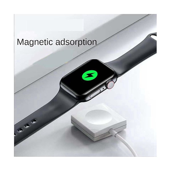 Magnetisk trådløs oplader til ur, 5W mini kompakt bærbar praktisk magnetisk ur trådløs oplader, sort