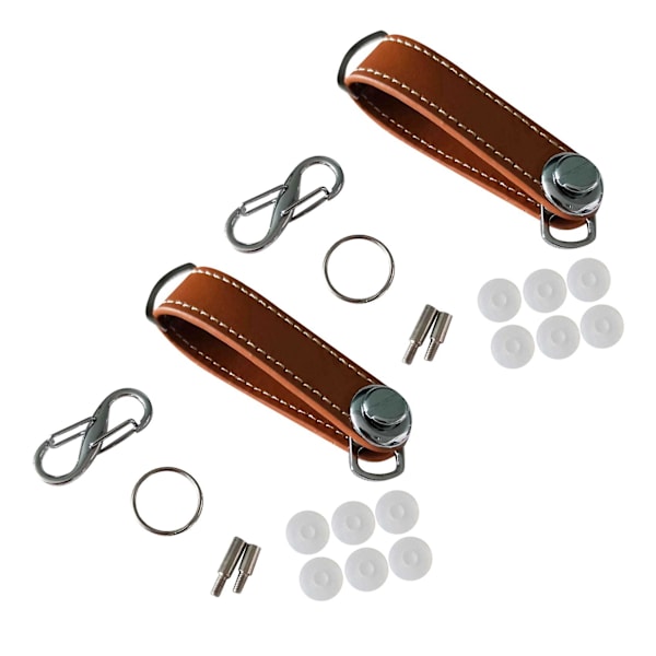 2x Modebilnøglepung Taske Etui Tegnebog Holder Kæde Nøglepung Ring Lomme Nøglearrangør Smart Le