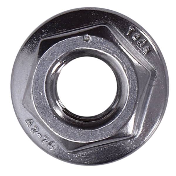 100 stk 304 Rustfritt Stål Serrated Flange Metrisk Hex Låsemuttere M6