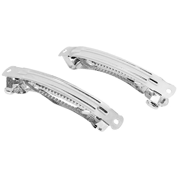 50 st 80mm Metall Franska Hårspännen Hårrosetter - Silver