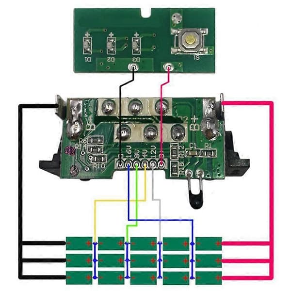 Li-Ion Batteri BMS PCB Ladebeskyttelse Kretskort for 20V DCB201 18V Litiumbatteri