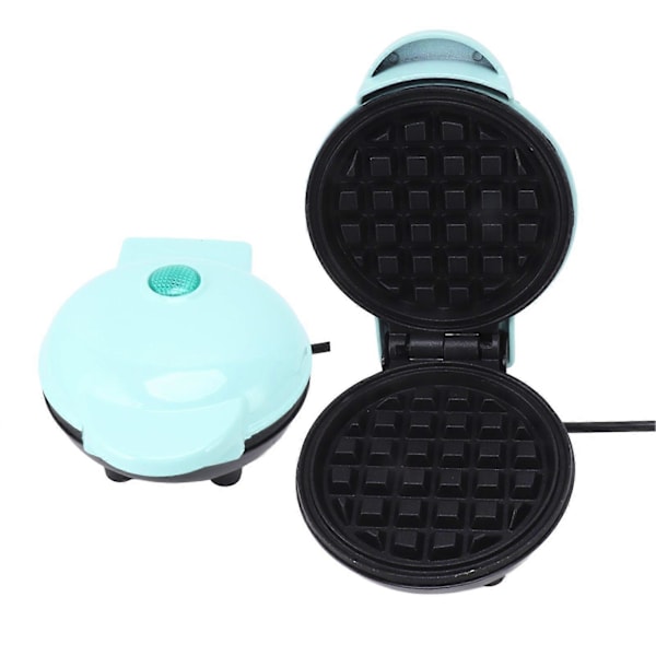 Mini Vaffeljern Stick Proof Dobbeltsidet Rund Multifunktionel Morgenmadsmaskine til Toast Sandwich BRA Rund Stik 110V Blå