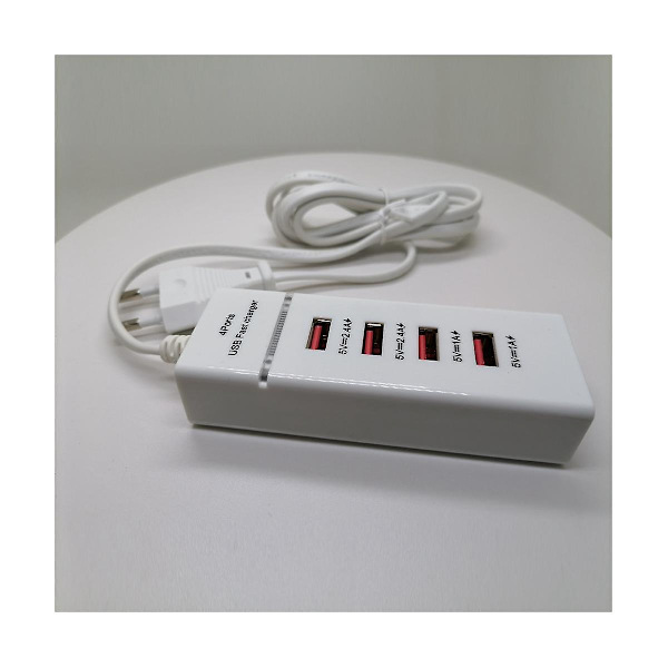 4-ports USB hurtiglader reiseadapter 5V 3A QC 3.0 rask lading for telefoner USB-hub for mobiltelefon