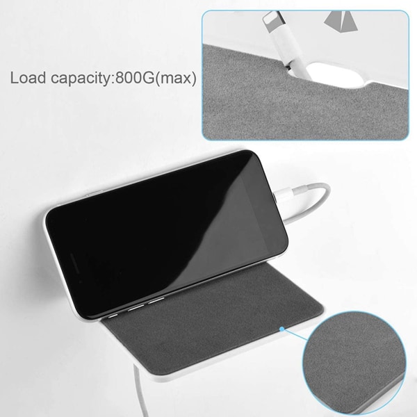 2x vegghyllehøyttalerstativ, liten vegghyllehøyttalerfeste for Bluetooth-høyttaler, mobiltelefoner, leketøy
