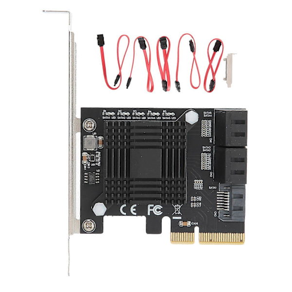 Laajennuskortti PCIE - 5 porttia SATA3.0 Moduulimuunninkortti JMB585-siru tietokoneelle YEMMA
