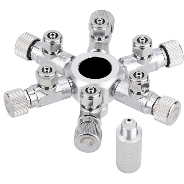 Multi Ways Distributör Akvarium Regulator CO2 Splitter Ventil Akvarium (6 Vägar)