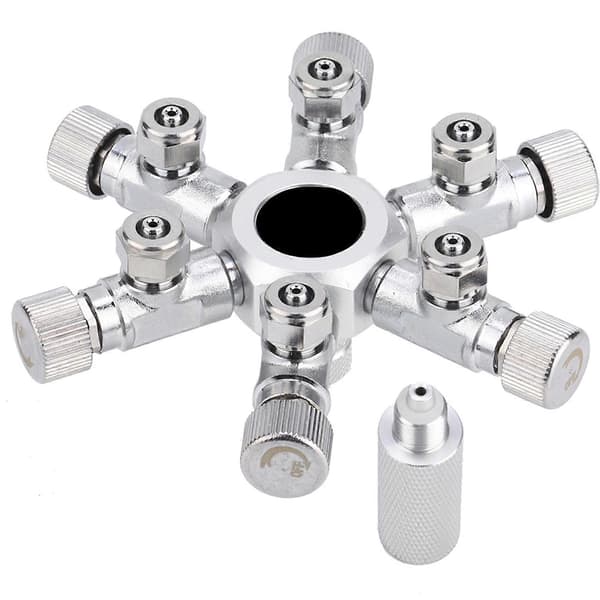 Multi Ways Fordeler Akvarium Regulator CO2 Splitter Ventil Akvarium (6 Veier)