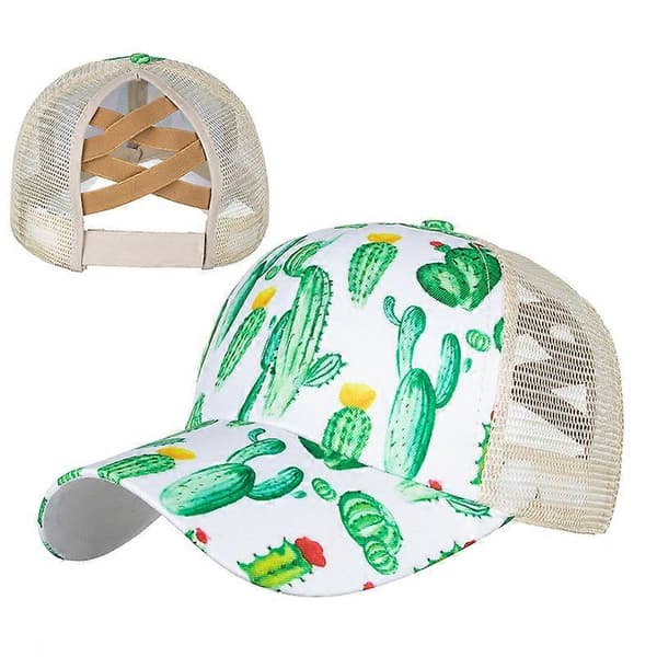Cross Elastisk Mesh Hög Hårknut Basebollkeps Unisex Justerbar Basebollkeps Casual Solhatt för Flickor