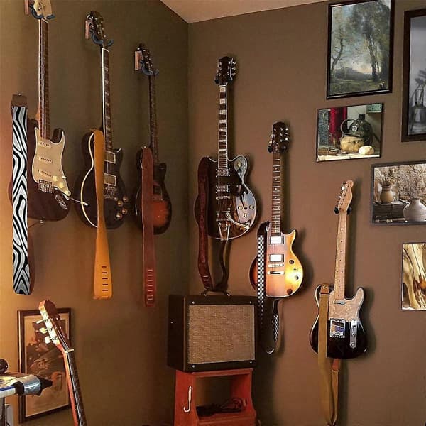 4 st. Gitarrväggfäste, Gitarrkrok, Valnöt U-formad Gitarrhängare Väggfäste Stativ för Akustisk, E