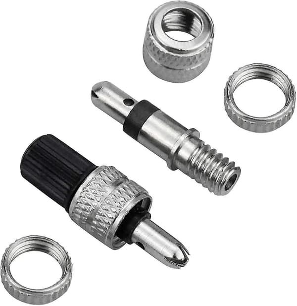 16-delars cykelventil Dunlop komplett set, adapter cykelventil + muttrar + ventil
