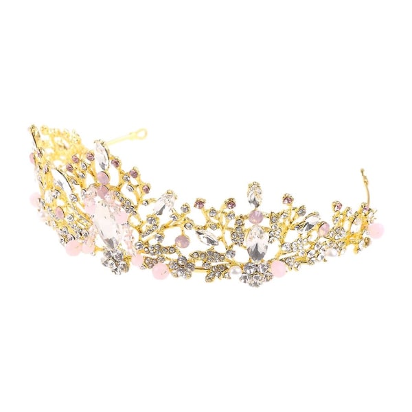 Nydelig rosa krystallkrone Royal Queen Tiaras pannebånd for jenter Prom Brude
