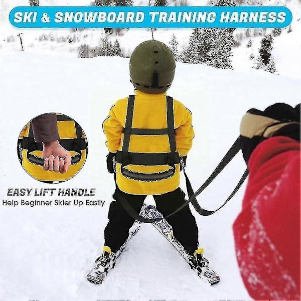 Slitstarkt och pålitligt barnsäkerhetsbälte för skidåkning med draglina för snowboardåkning, skidsele för barn, träningsbälte