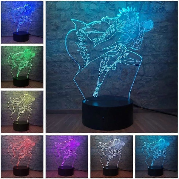 SBSG Børne Lampe Naruto Ting 3D Lampe Optisk Illusion Natlampe 7 Farve LED Hjem Sengelampe Nat Stemningslys