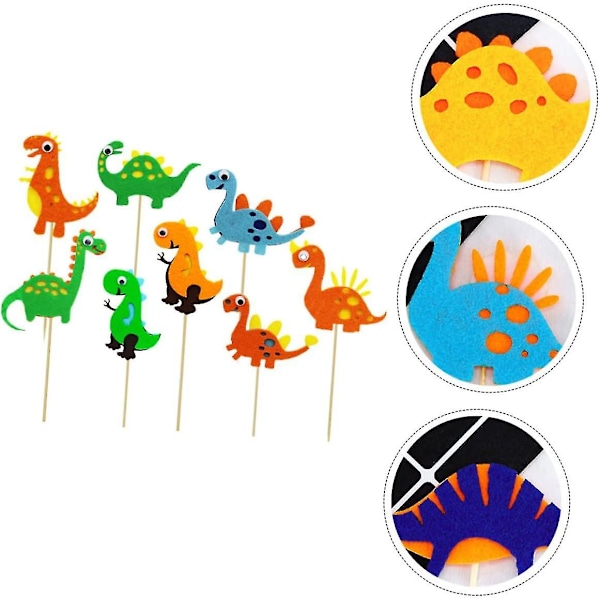 8 stk Kageindsatser Dinosaur Dessert Picks Søde Dinosaur Kage Picks Dinosaur Cupcake Topper Cupcake Picks Dessert Dekoration Fødselsdagskage Topper Dyr Kage S