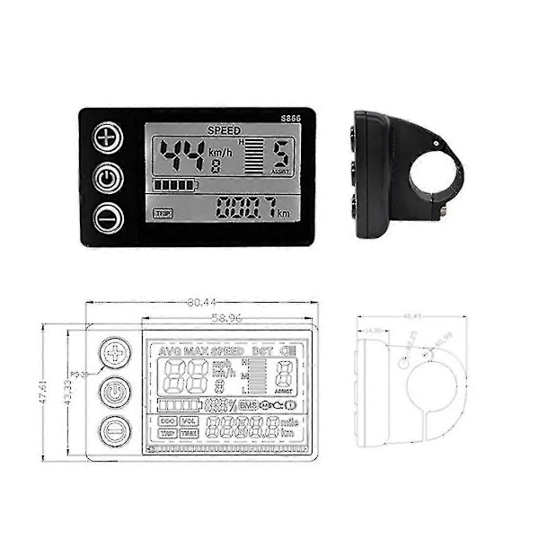 36v 17a 250w 350w Motor Controller E-cykel Børsteløs Hastighedscontroller Og S866 Lcd Displaycontroller