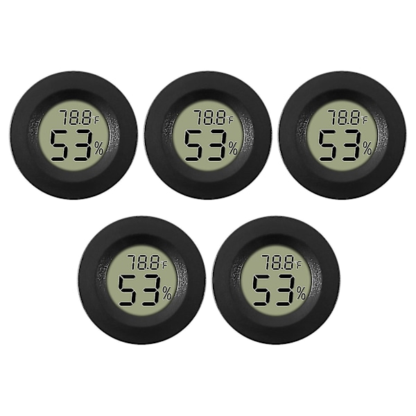 5-pack Hygrometer Digital Lcd Monitor Humidity Meter Gauge