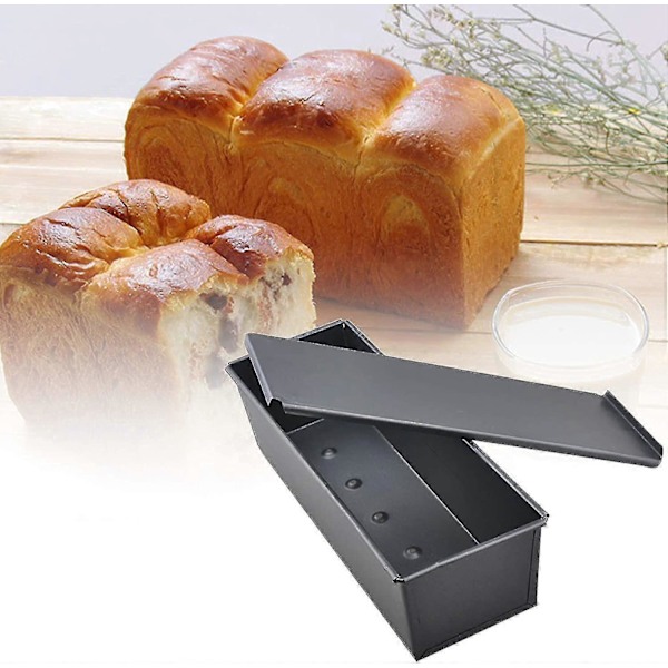 Brødform med låg/bageform kage toast brødform/non-stick toastboks med låg, 30,5 x 10 x 7,5 cm Hk