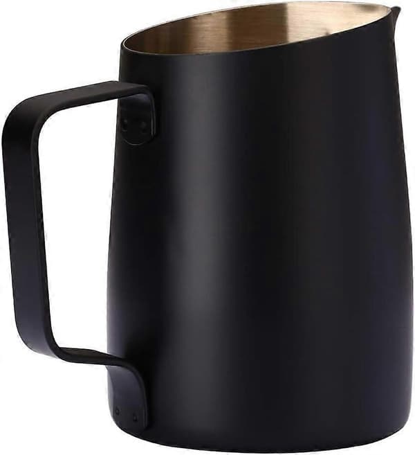 2025 Egnet Espresso Mælkeskummer Rustfrit Stål, Kaffe Latte Art Kop 420ML Sort