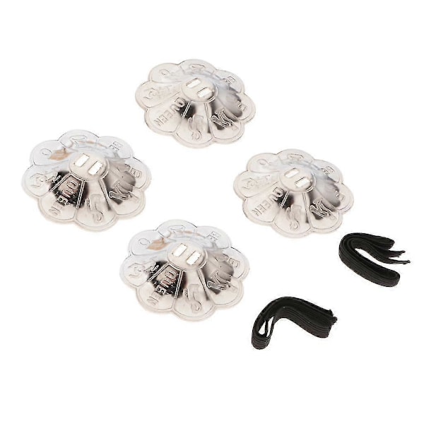 4x Blomformade Magdans Finger Cymbaler Ren Mässing Dans Silver