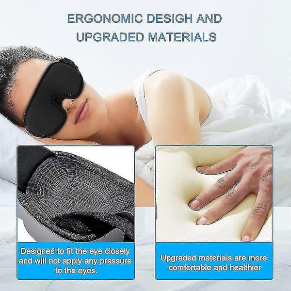Sovmask 3D Konturerad Kupol Sovmask Ögonmask Ögonskugga