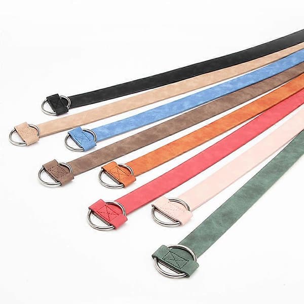 2-pak Kvinder Retro Elastisk Strækbar Metalspænde Tyndt Taljebælte - Sort + Pink