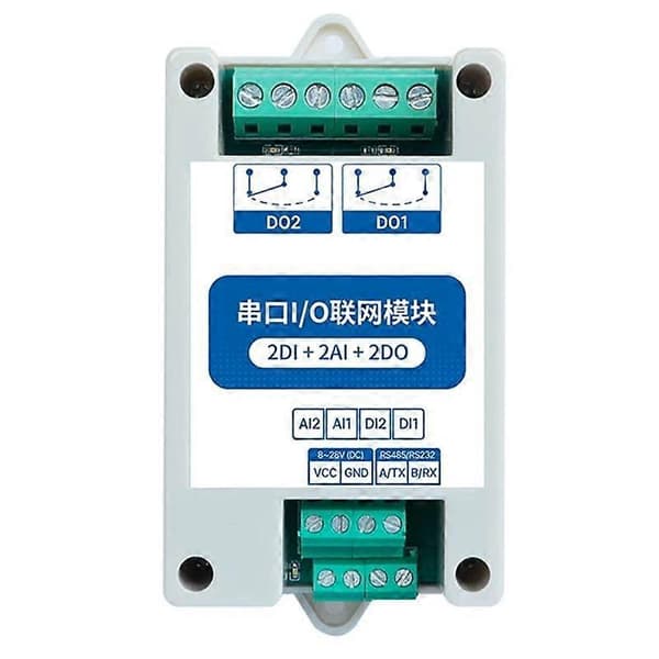 MA01-AACX2220 RS485 2DI+2AI+2DO ModBus RTU I/O Netværksmoduler med Seriel Port til PLC/Touch Display 2 Switch Output
