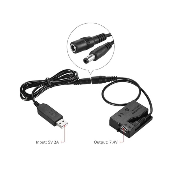 -e8 Dummy Battery Coupler USB sovitinkaapeli Lp-e8 550d 600d 650d 700d DSLR-kameroihin