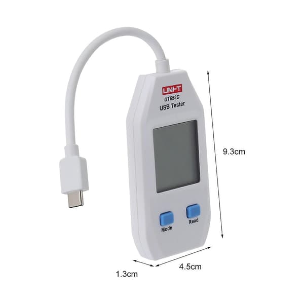 UNI-T UT658C USB-testare, hög precision, datalagring, vit, stabilitet, effektkapacitet, spännings- och strömmätare för fabriksverifiering Mengxi