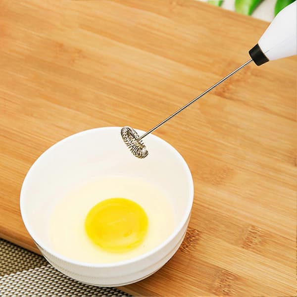 Elektrisk håndmikser for husholdningsbruk, mini, rustfritt stål, elektrisk håndholdt eggvisp for roterende egg, kaffe
