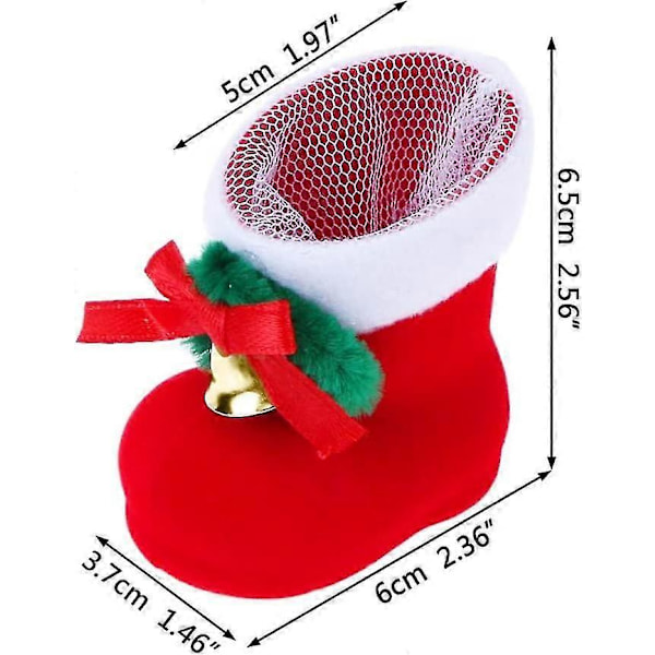 10 st julgodis Röda Stövlar Skor Tomte Present Strumpor Snacks Penna Behållare Påsar Hem
