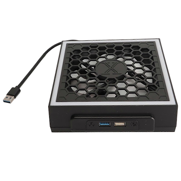 Konsoll Toppvifte 3 Hastigheter 7 Lysmoduser Topp Kjølevifte med RGB LED USB 3.0 USB 2.0 Port for Xbox Series X YEMMA