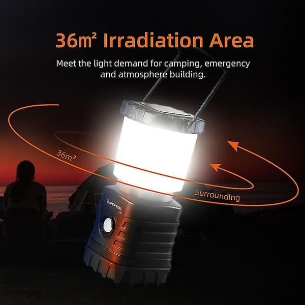 600 Lumenin Kirkkain Ladattava LED-lyhty